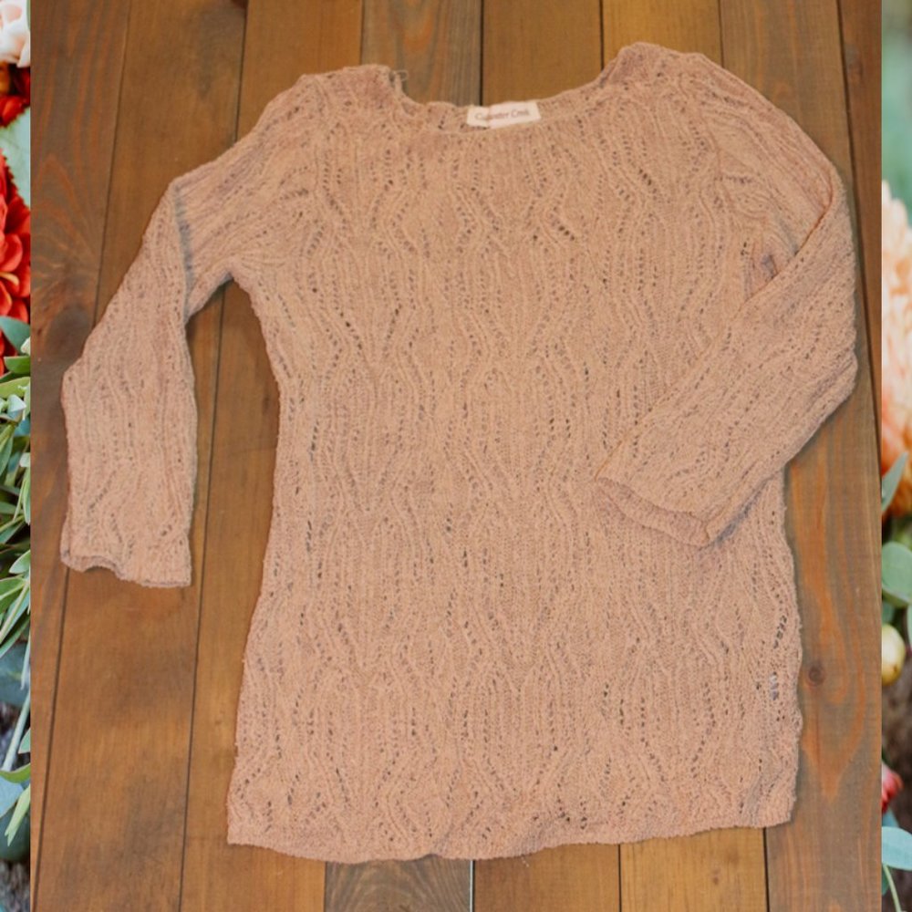 Coldwater Creek Tan Crochet Sweater – Size S